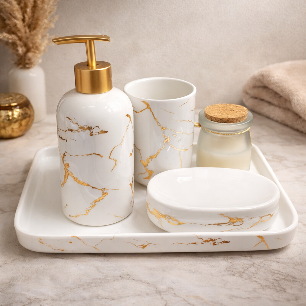 Bathroom & Utility Accessories (Bath Set, Tissue Box & Key Hanger)