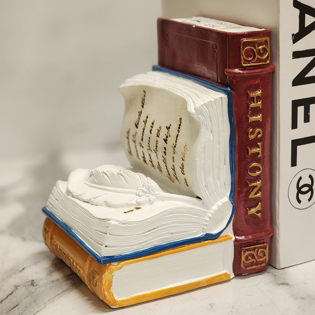 neo classic stack-of-books resin bookends