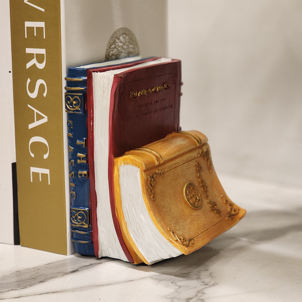 neo classic stack-of-books resin bookends