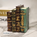 vintage stacked books figure