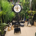 Standing Gear Metal Clock Floor Lamp / Tripod Floor Clock