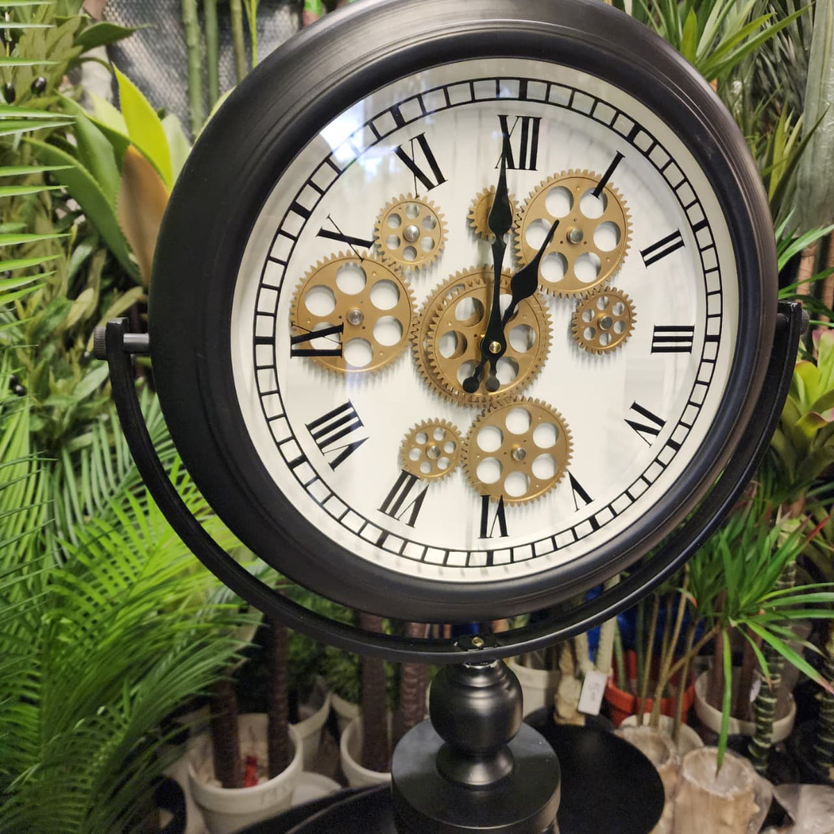 Standing Gear Metal Clock Floor Lamp / Tripod Floor Clock