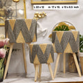 woven jute/rattan plant stand set with tripod wooden legs