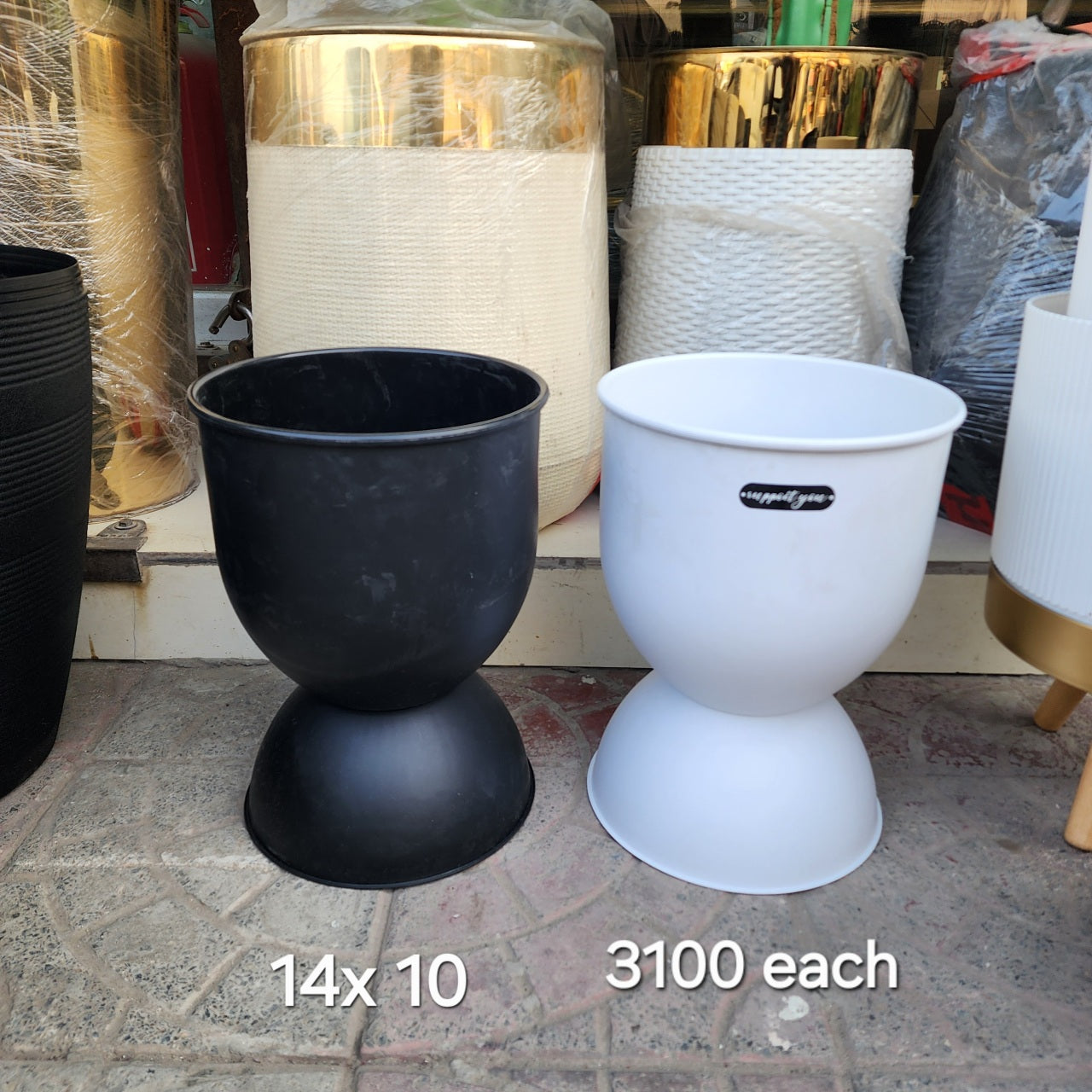 Egg-on-Stand Planters.