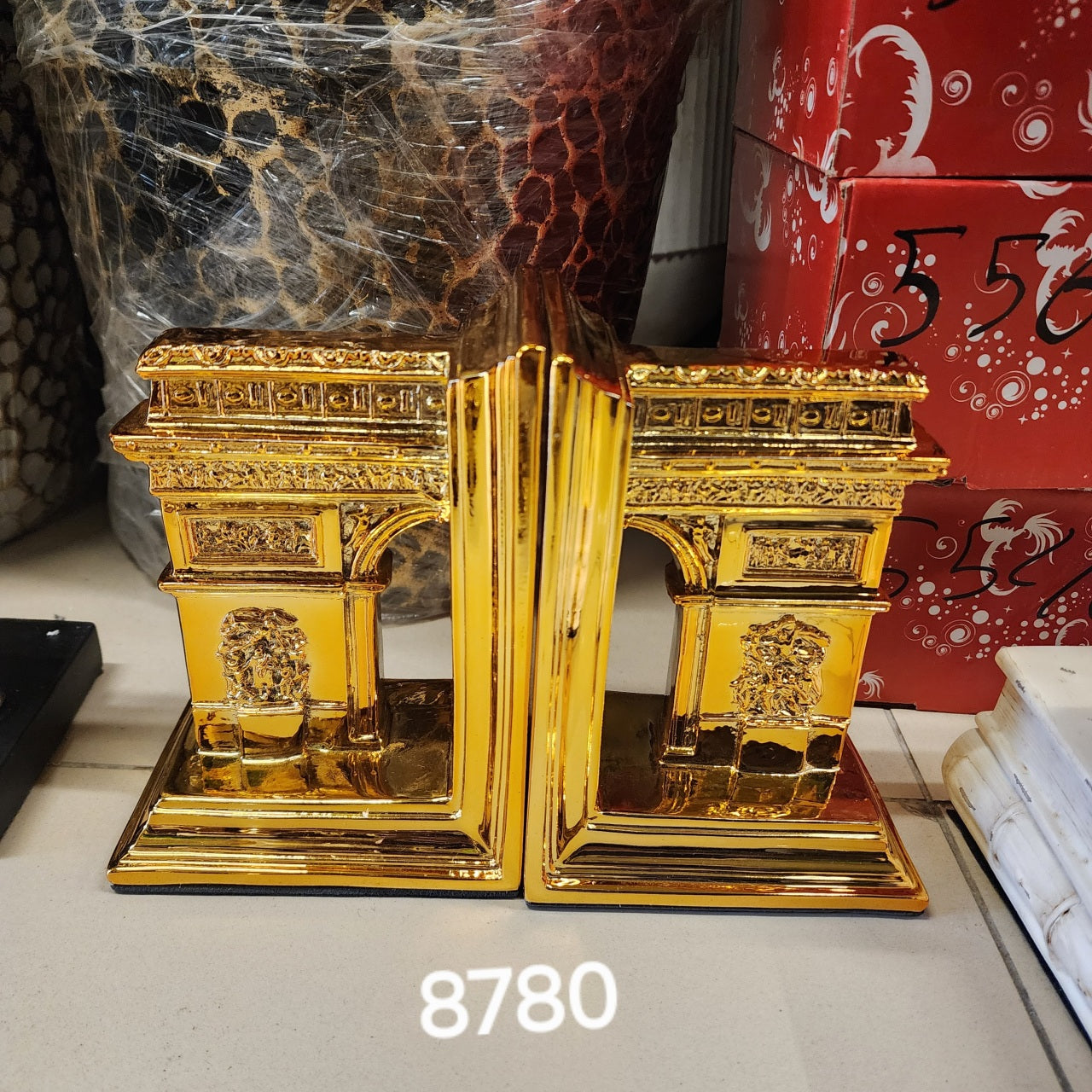 Gold Arc de Triomphe Bookends