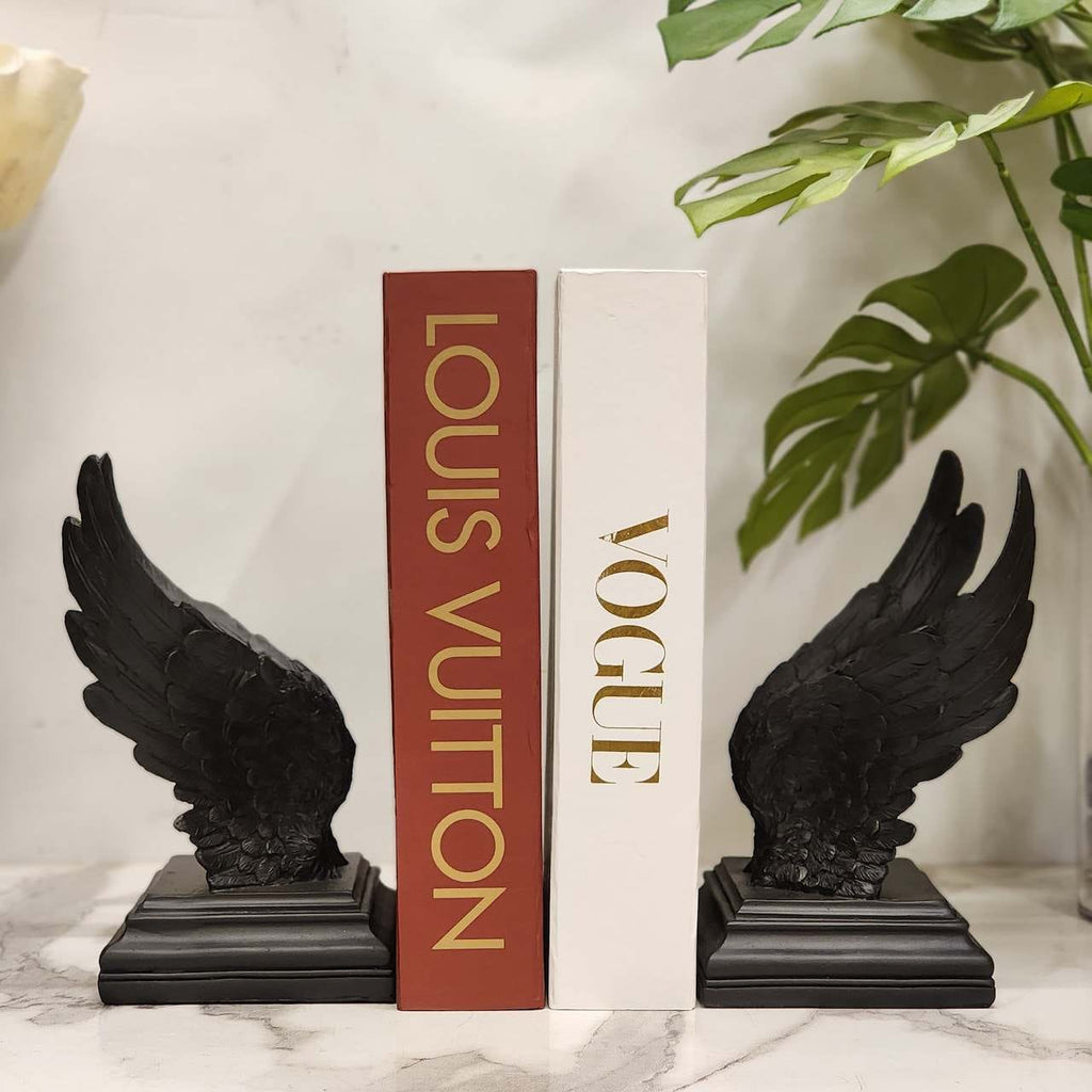 Black Angel Wings Bookends