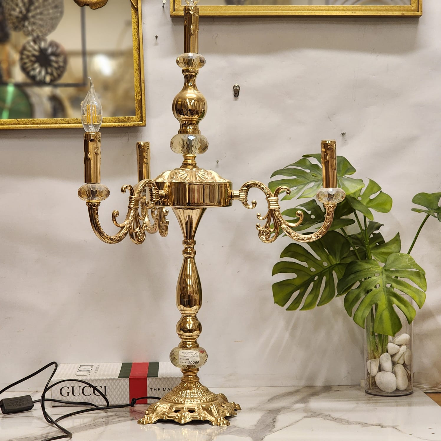 candelabra-style table lamp