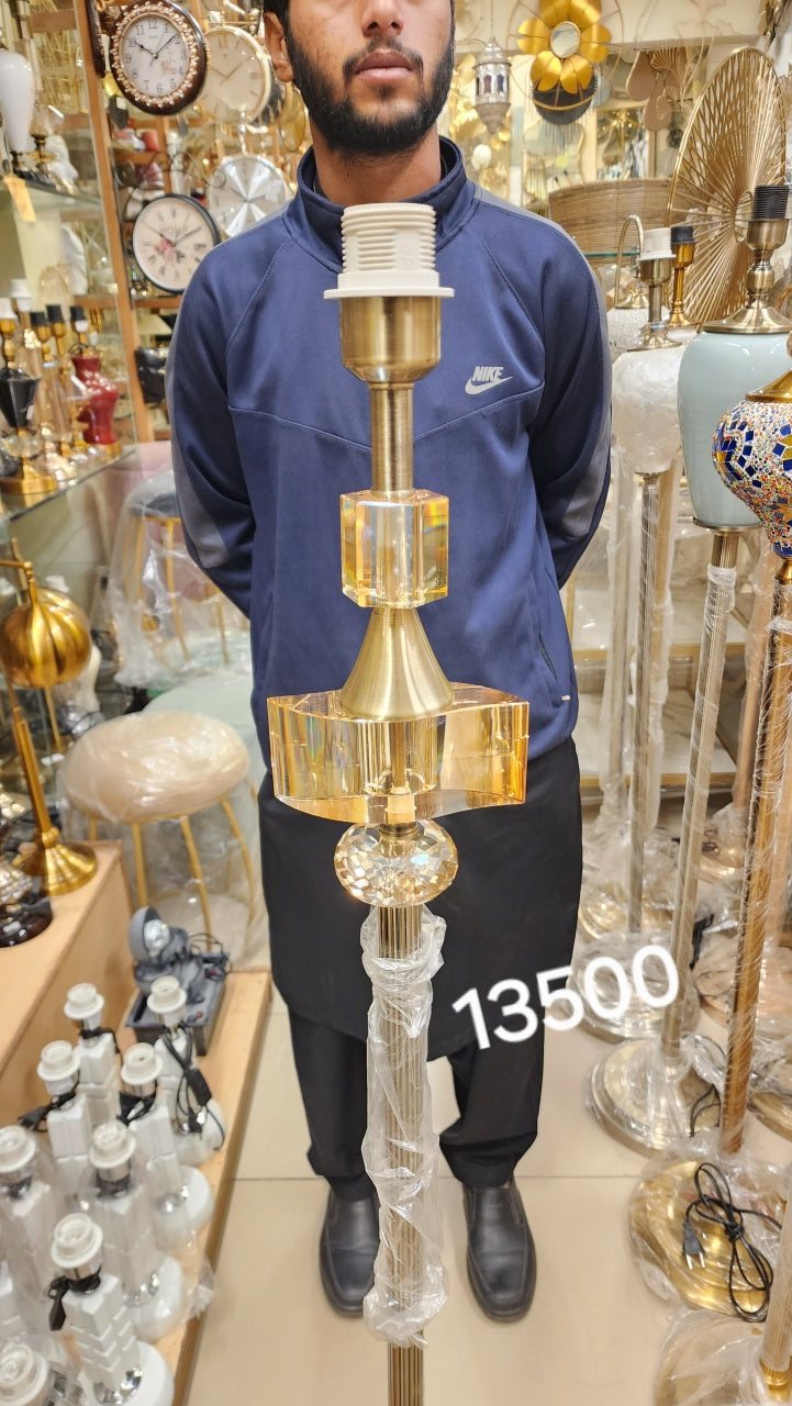 Crystal and Brass Floor Lamp