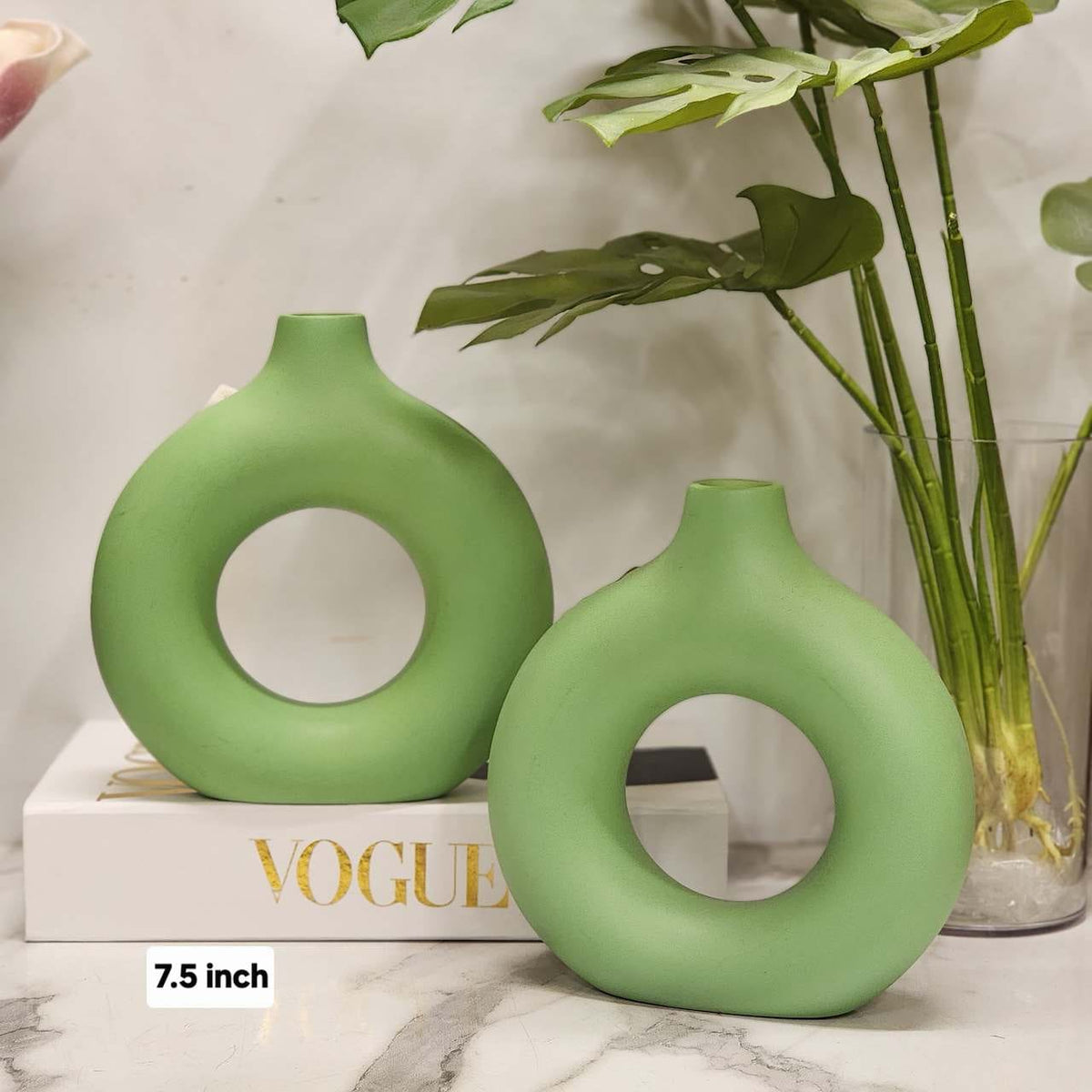 Matte Green Donut Vase