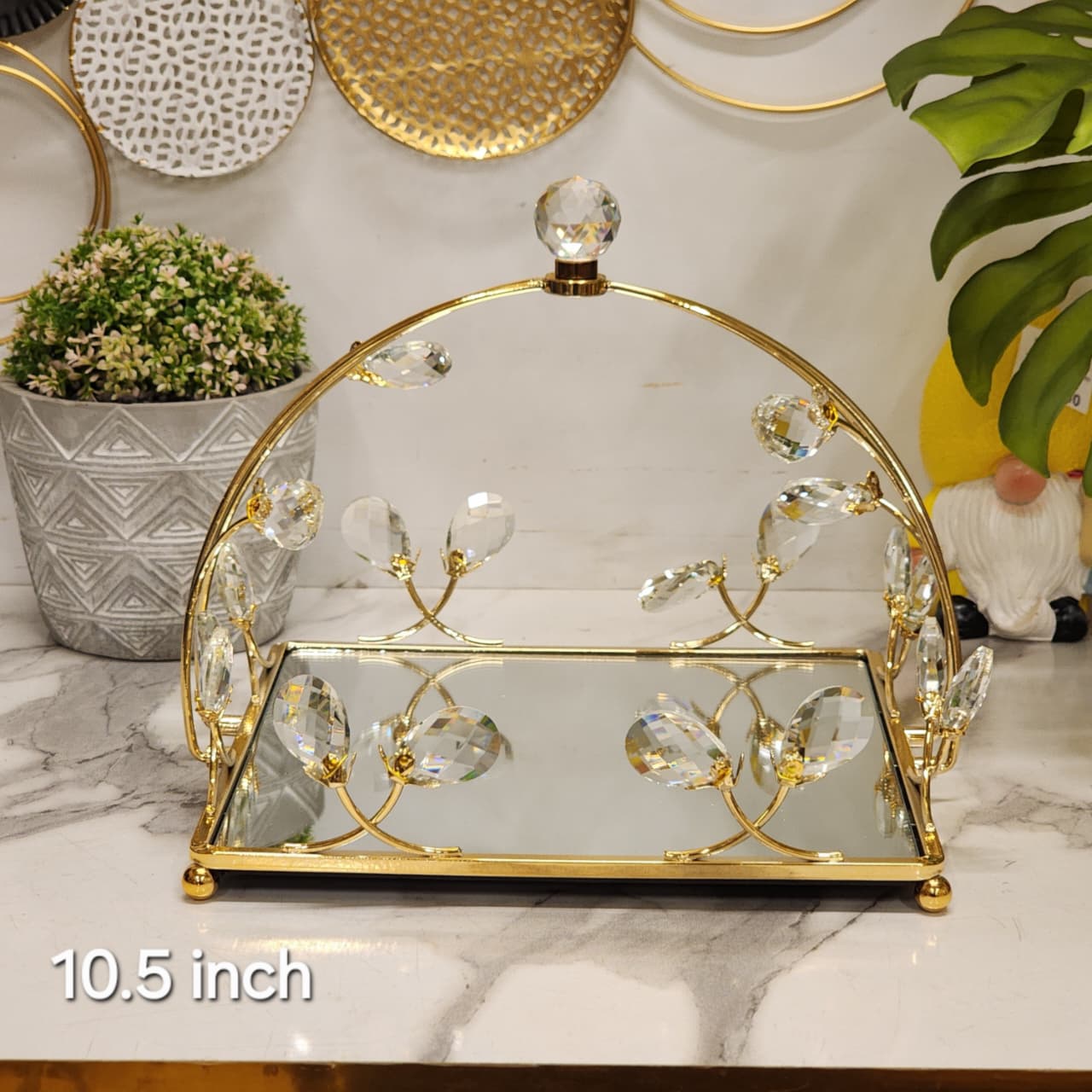decorative crystal vanity tray