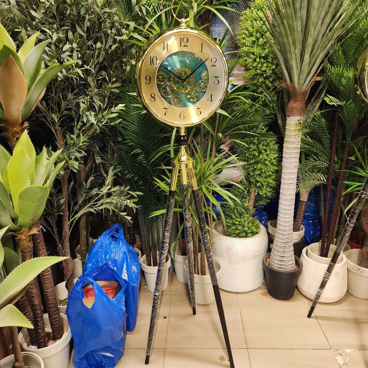 vintage tripod floor clock