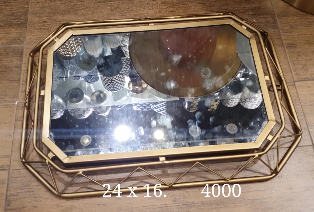 Gold Geometric Octagonal Wall Mirror