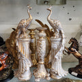 Peacock Pillar Candle Holder