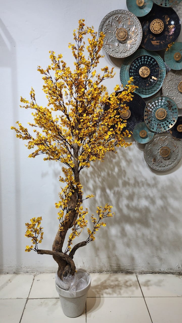 artificial yellow blossom tree