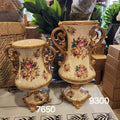 Baroque-style pedestal urn vases
