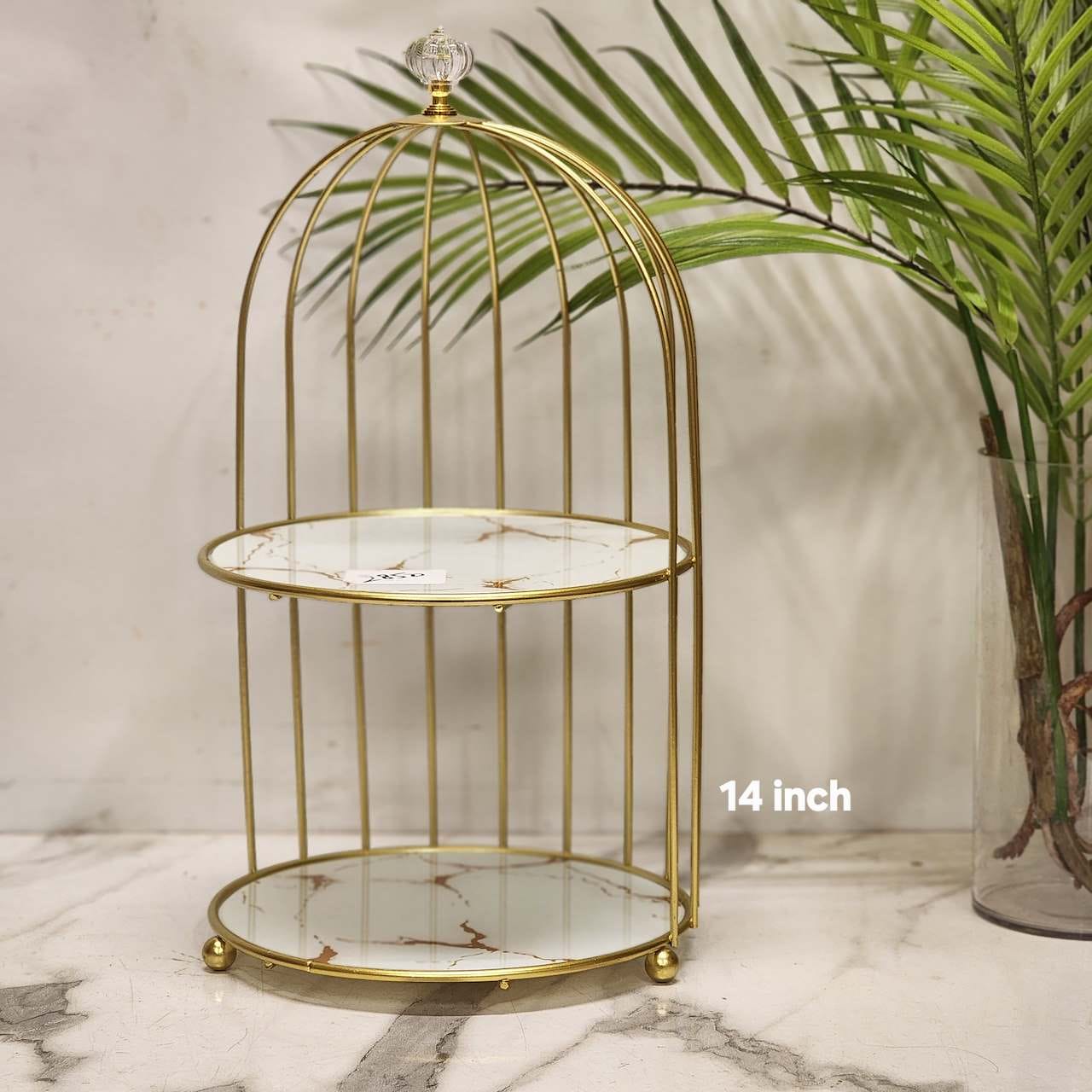 2-Tier Gold Birdcage Organizer