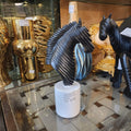 Ribbed Horse Head Sculpture