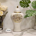 white ceramic ginger jar (or decorative porcelain jar)