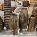 Feather Pattern Ovoid Vases