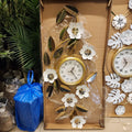 3D Metal Floral Decorative Wall Clock