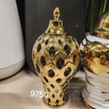 Gold Perforated Ginger Jar