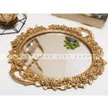 Gold Mirror Floral Tray