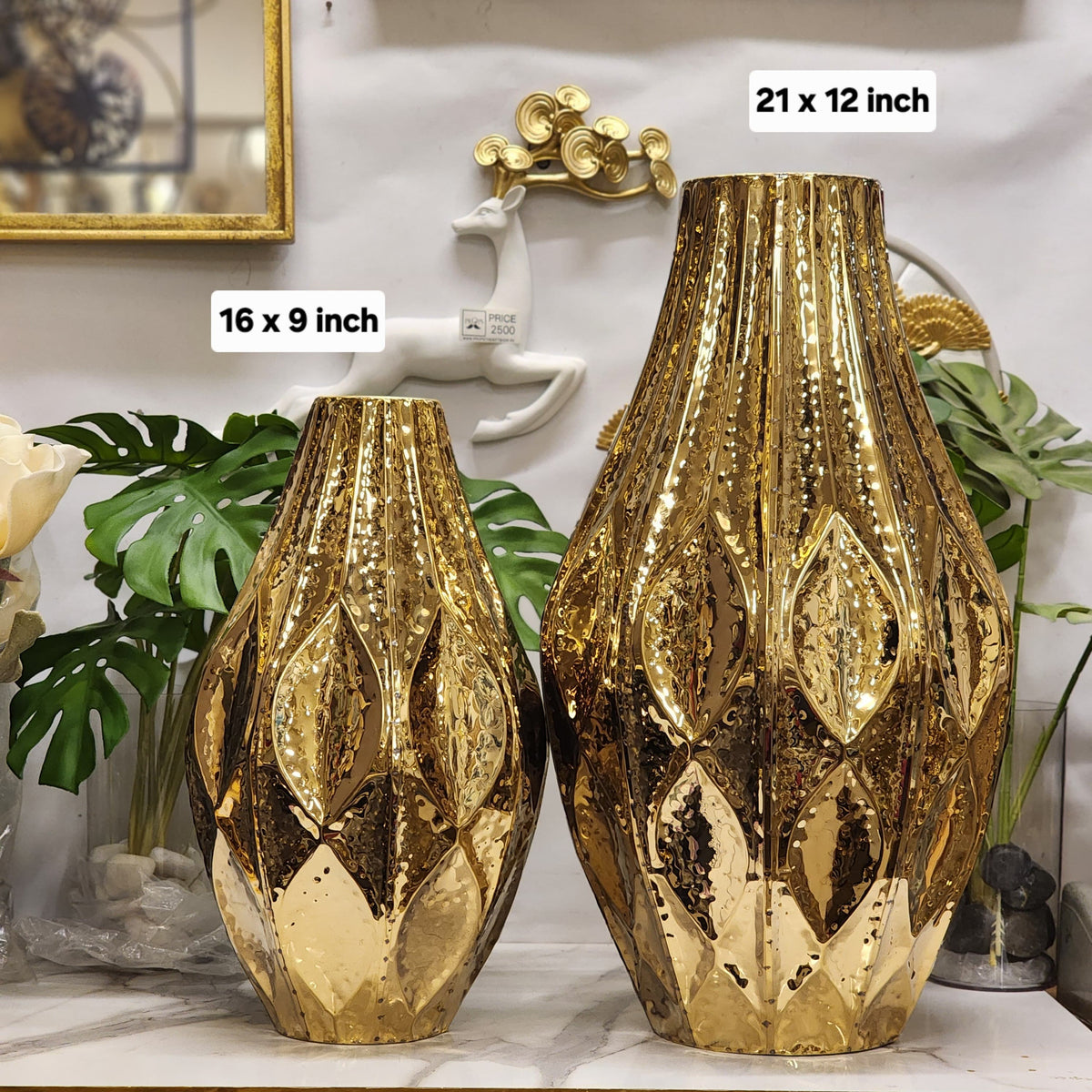 Gold Metal Flower Vase