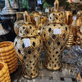 Gold Lattice Ginger Jars