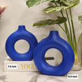 Matte Blue Donut Vase