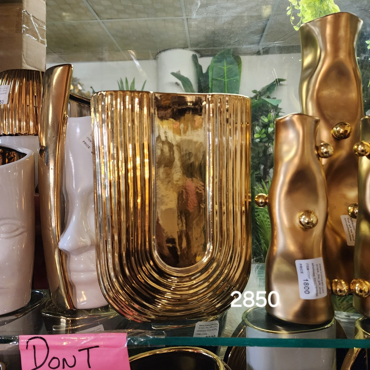 U-Shaped Fluted Vase