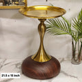 Modern Brass & Marble Pedestal Side Table