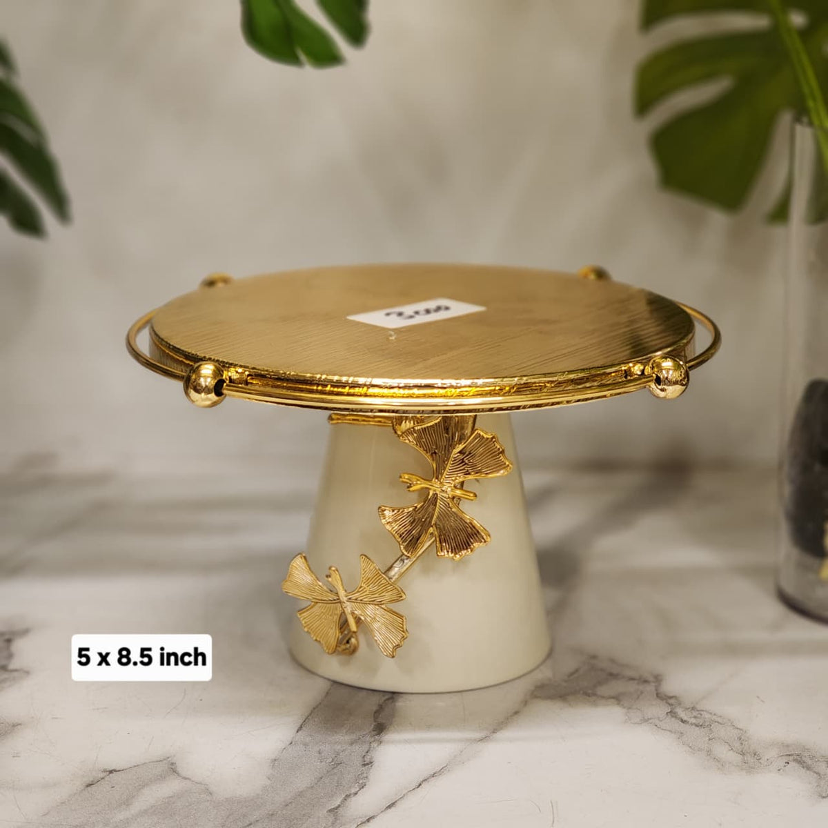 Botanical Ginkgo Leaf Pedestal Cake Stand