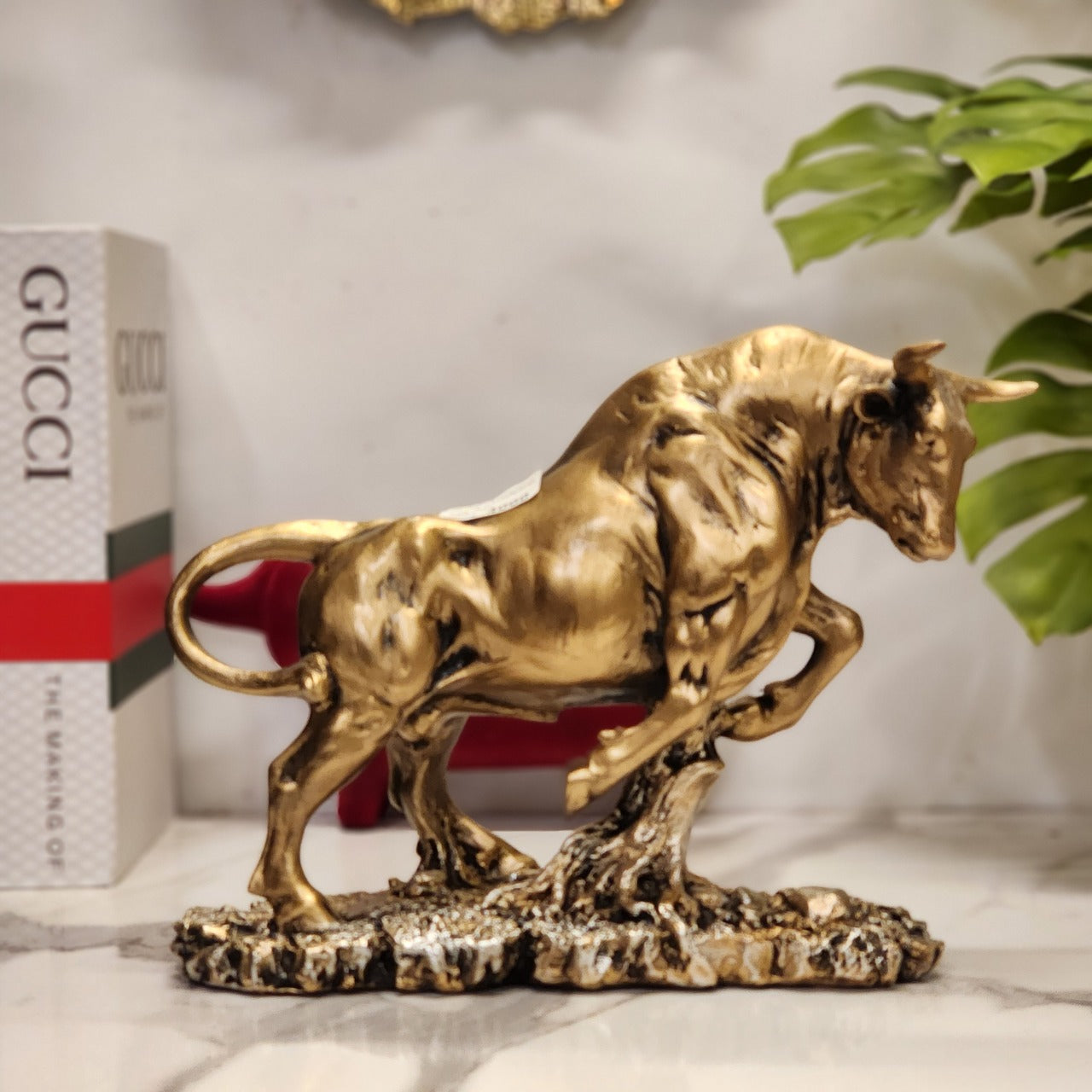 Golden Charging Bull Statue