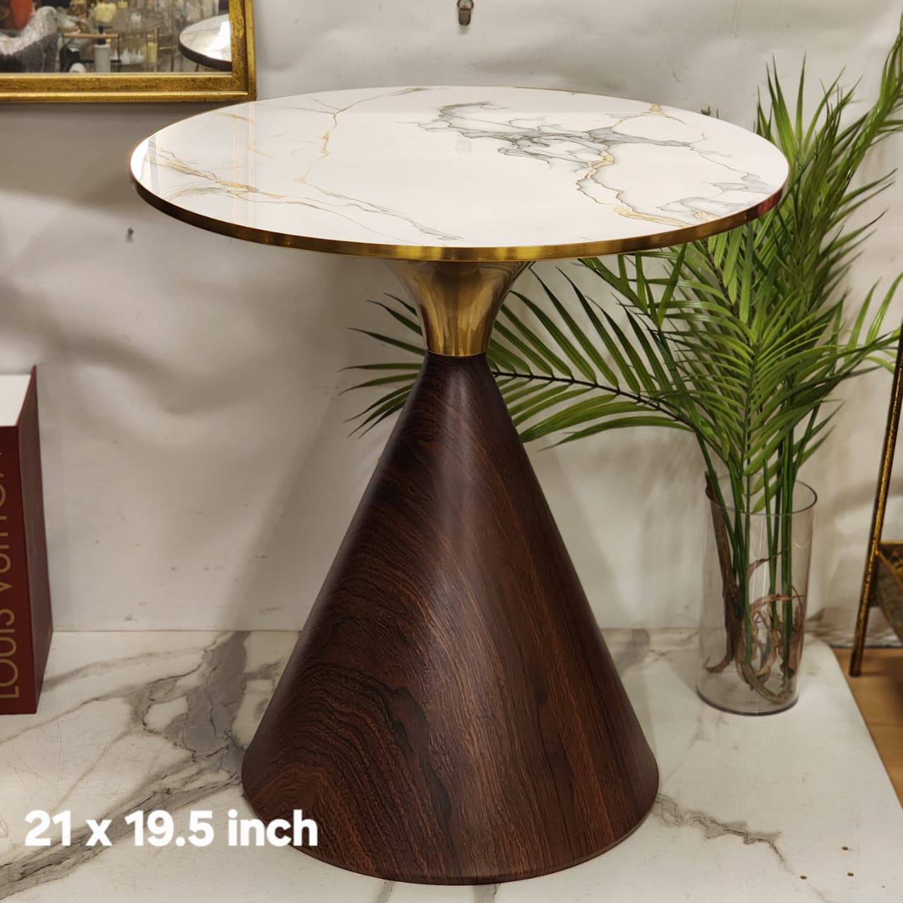 round cone-base side table