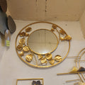 Ginkgo Leaf Gold Metal Wall Mirror