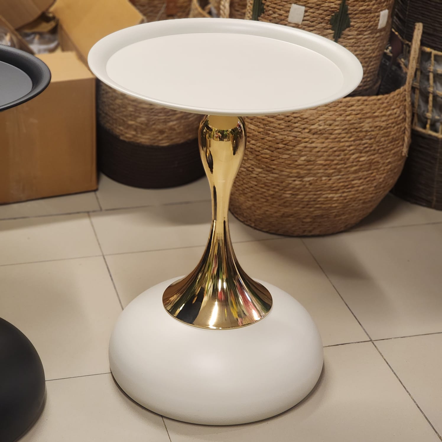 White & Golden Tulip Side Table