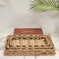Artisanal Rattan Rectangular Serving & Storage Trays