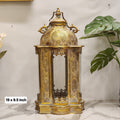 Antique Gold Moroccan Metallic Glass Lantern