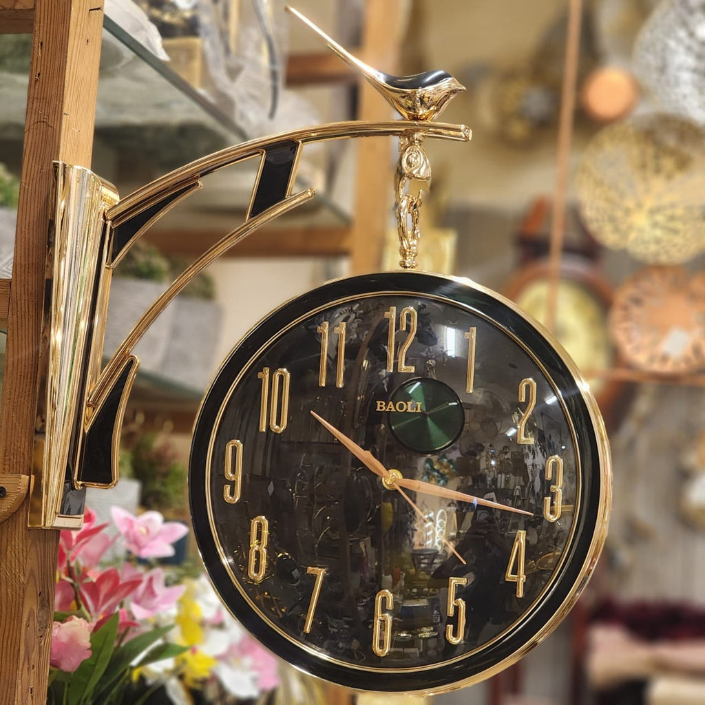 Double-Sided Wall Clock or a Hanging Station Clock