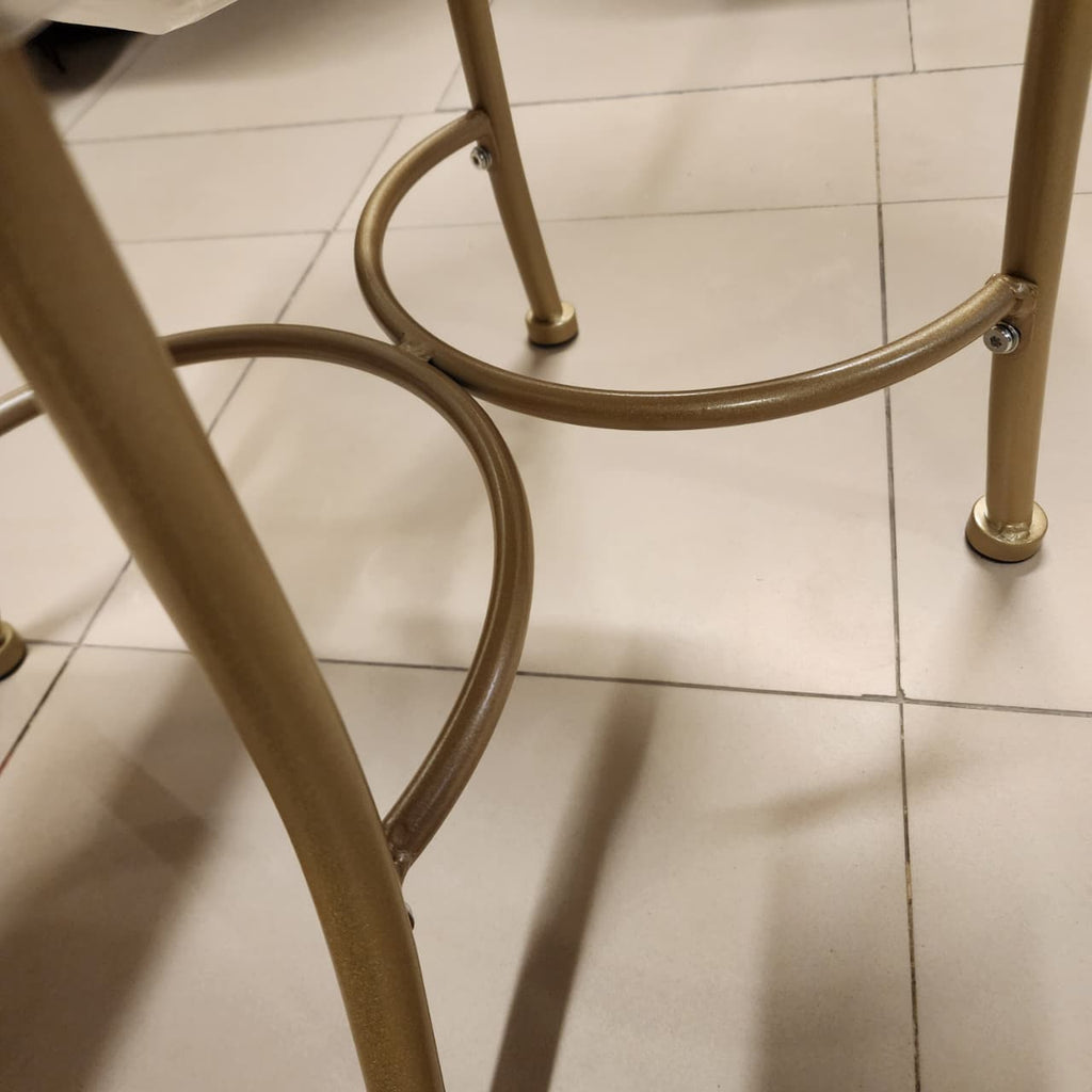 Gold Metal High-Back Bar Stool