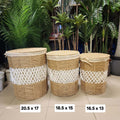 woven laundry hamper with lid
