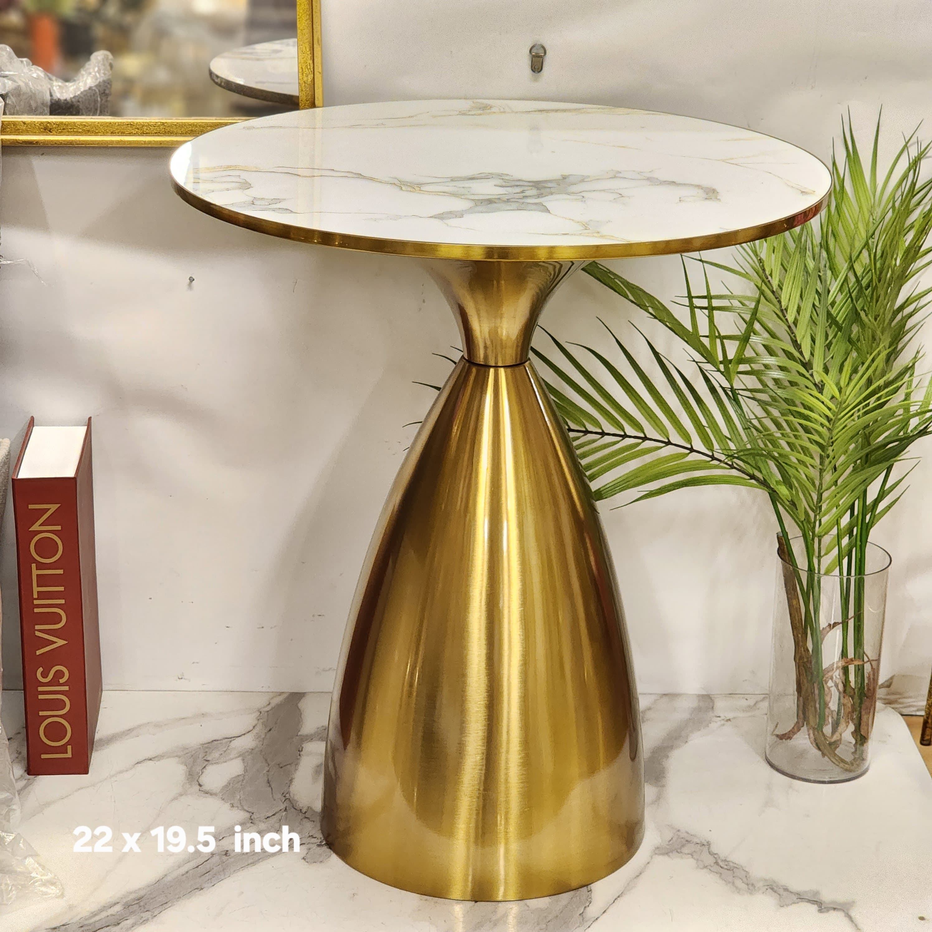 Marble Top Trumpet Side Table