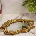 vintage-style gold mirrored vanity tray