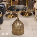 gold laser-cut filigree dome side table