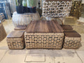 Cuboid Ottoman Coffee Table Set