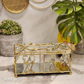 crystal and gold tissue box holder
