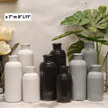Ribbed Fluted Ceramic Bottle Vases