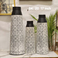 Black & White Geometric Patterned Tapered Decorative Vases