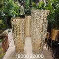 Hammered Gold Textured Floor Vases