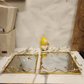 Gold Bird Mirrored Vanity Tray